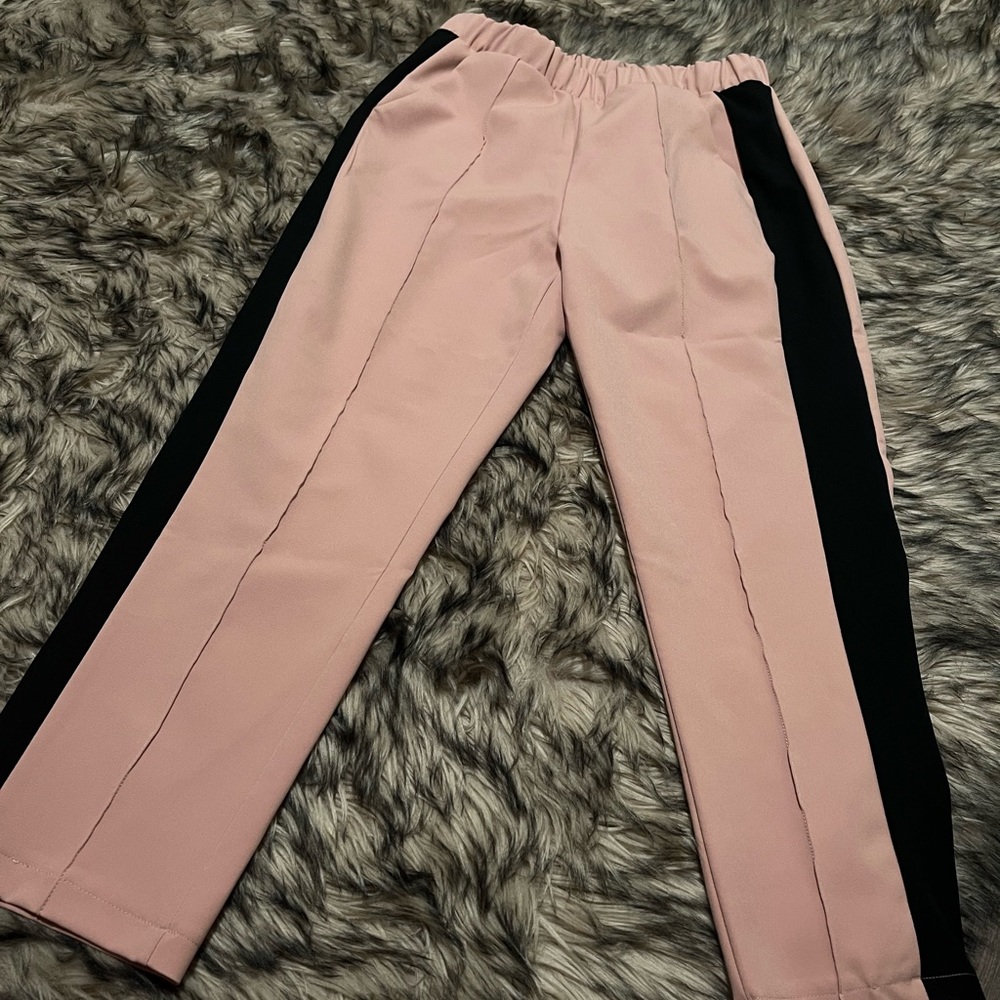 Blush pink Zara straight leg pants